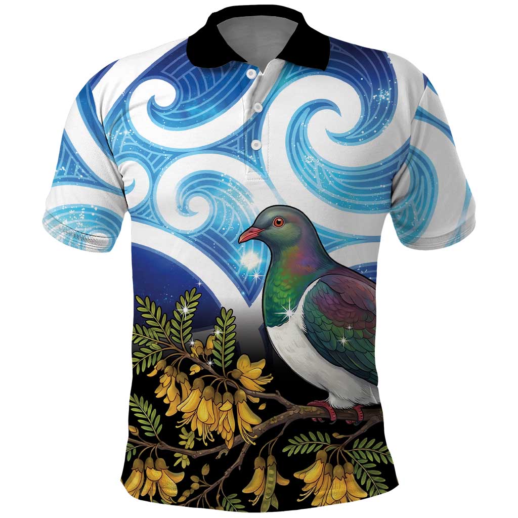 Kekeru New Zealand Matariki Polo Shirt Kukupa Kowhai Maori New Year Blue Version