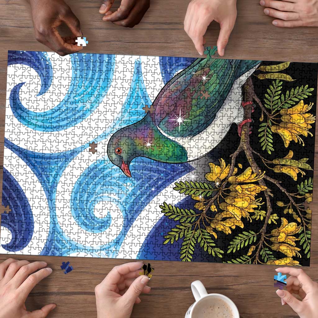 Kekeru New Zealand Matariki Puzzle Kukupa Kowhai Maori New Year Blue Version LT14 - Polynesian Pride
