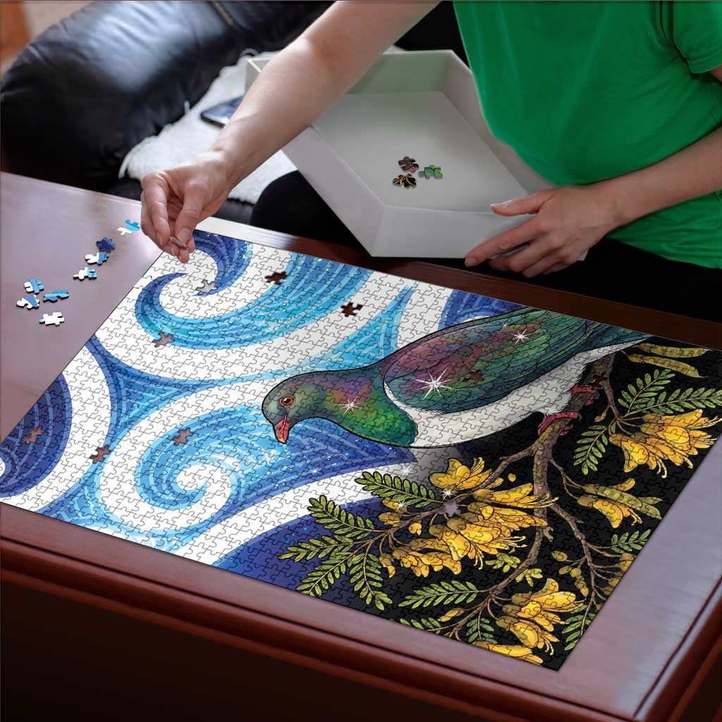 Kekeru New Zealand Matariki Puzzle Kukupa Kowhai Maori New Year Blue Version LT14 - Polynesian Pride