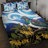 Kekeru New Zealand Matariki Quilt Bed Set Kukupa Kowhai Maori New Year Blue Version LT14 Blue - Polynesian Pride