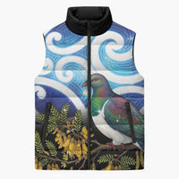 Kekeru New Zealand Matariki Sleeveless Puffer Jacket Kukupa Kowhai Maori New Year Blue Version LT14 Unisex Blue - Polynesian Pride