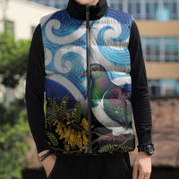Kekeru New Zealand Matariki Sleeveless Puffer Jacket Kukupa Kowhai Maori New Year Blue Version LT14 - Polynesian Pride