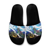 Kekeru New Zealand Matariki Slide Sandals Kukupa Kowhai Maori New Year Blue Version LT14 Blue - Polynesian Pride