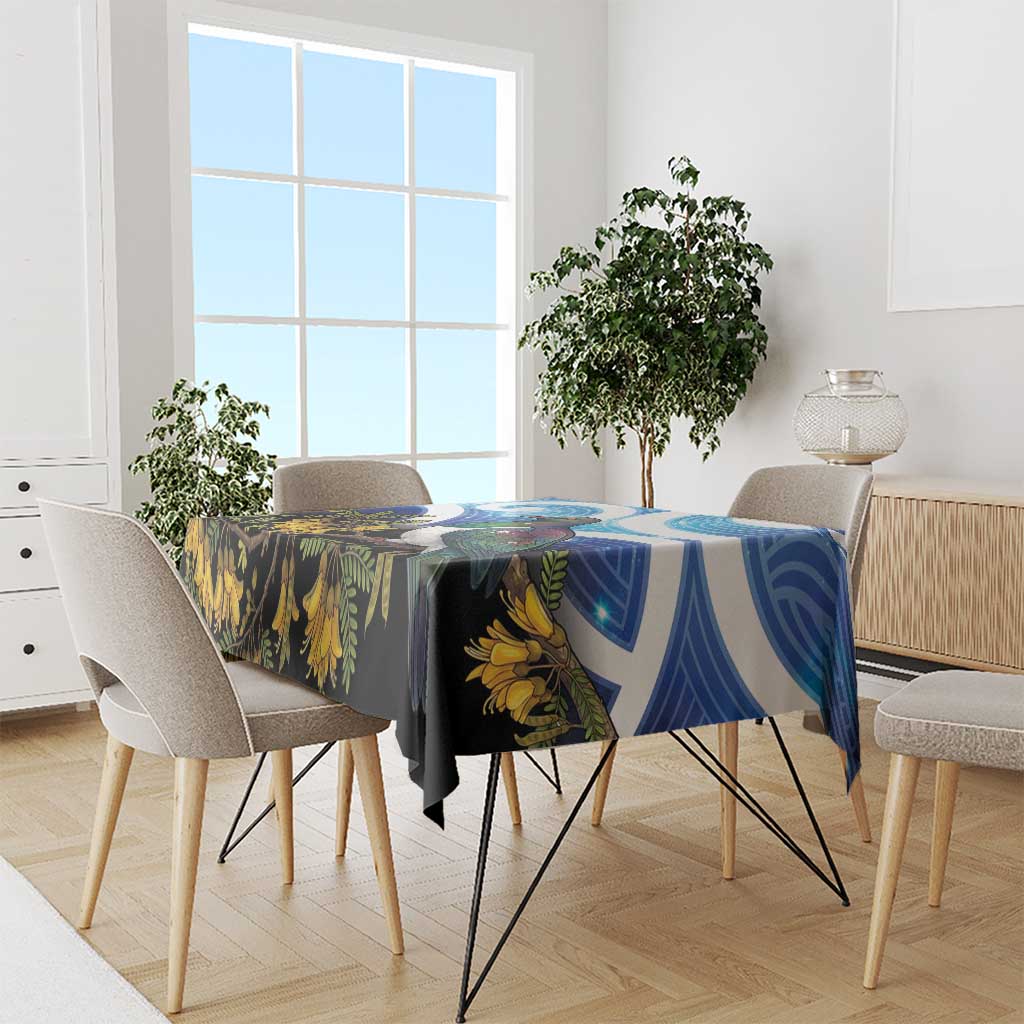 Kekeru New Zealand Matariki Tablecloth Kukupa Kowhai Maori New Year Blue Version LT14 - Polynesian Pride