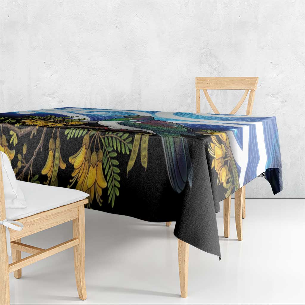 Kekeru New Zealand Matariki Tablecloth Kukupa Kowhai Maori New Year Blue Version LT14 - Polynesian Pride