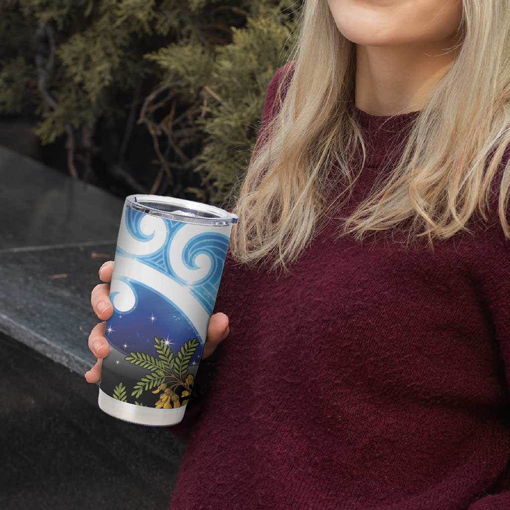 Kekeru New Zealand Matariki Tumbler Cup Kukupa Kowhai Maori New Year Blue Version LT14 - Polynesian Pride