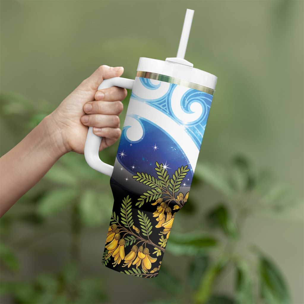 Kekeru New Zealand Matariki Tumbler With Handle Kukupa Kowhai Maori New Year Blue Version LT14 - Polynesian Pride
