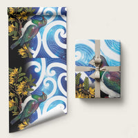 Kekeru New Zealand Matariki Wrapping Paper Kukupa Kowhai Maori New Year Blue Version LT14 58" × 23" Blue - Polynesian Pride