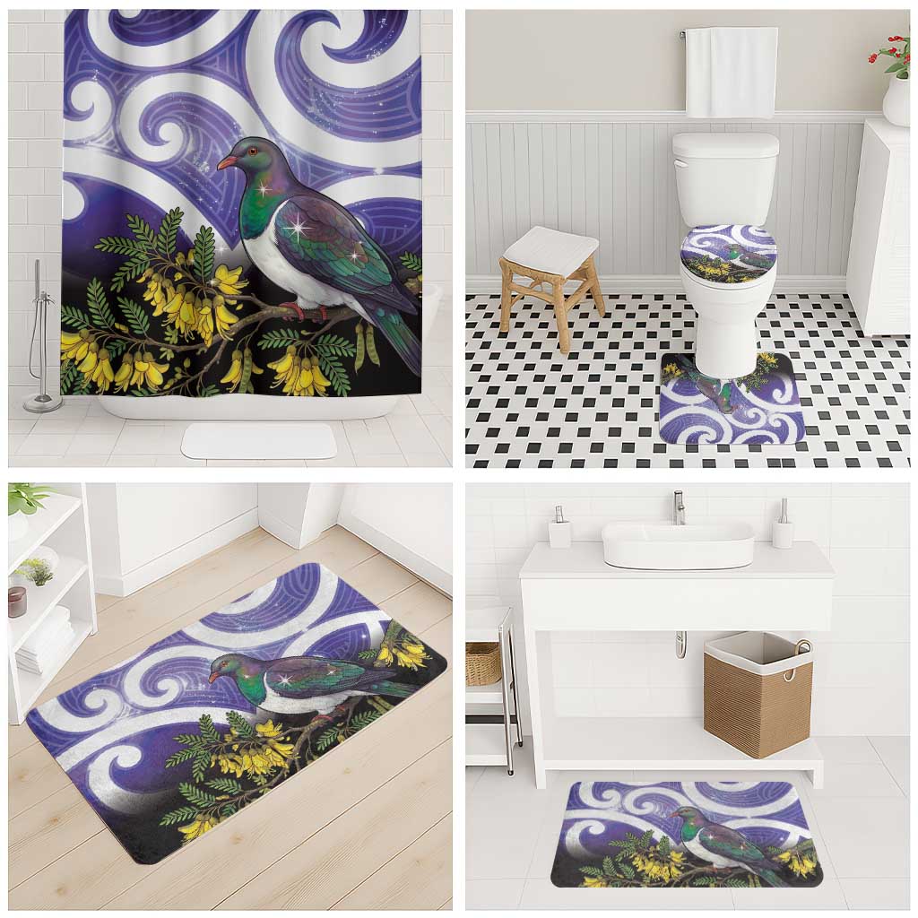 Kekeru New Zealand Matariki Bathroom Set Kukupa Kowhai Maori New Year Purple Version LT14 - Polynesian Pride