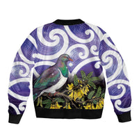 Kekeru New Zealand Matariki Bomber Jacket Kukupa Kowhai Maori New Year Purple Version LT14 - Polynesian Pride