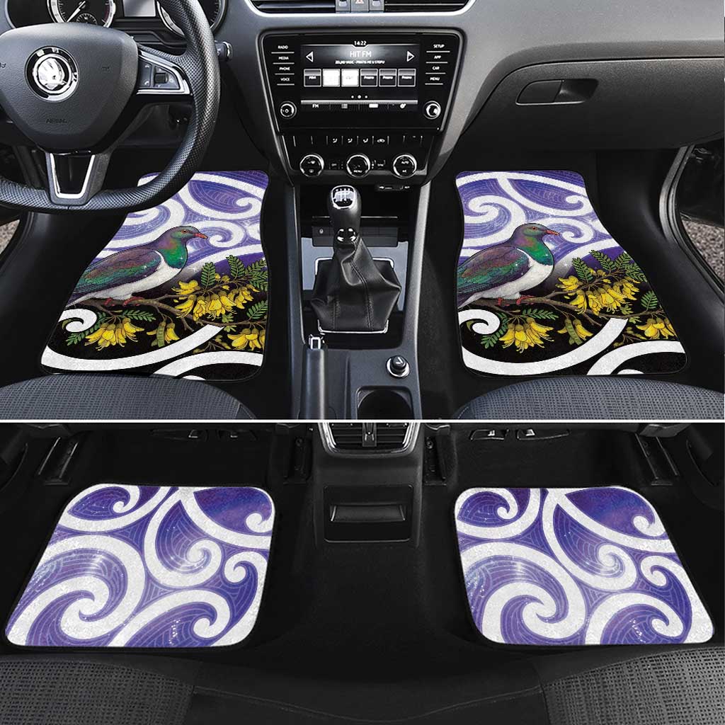 Kekeru New Zealand Matariki Car Mats Kukupa Kowhai Maori New Year Purple Version LT14 Set 4pcs Purple - Polynesian Pride