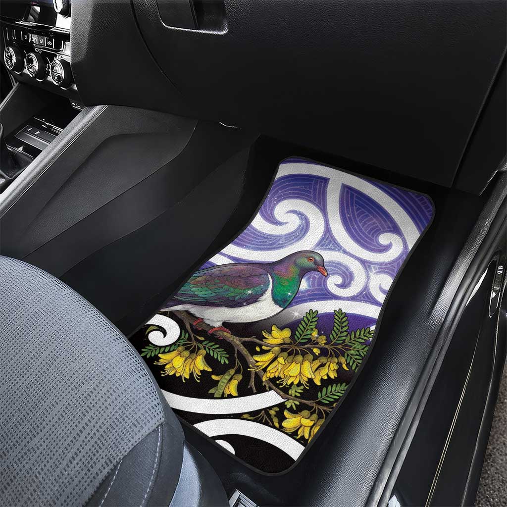 Kekeru New Zealand Matariki Car Mats Kukupa Kowhai Maori New Year Purple Version LT14 - Polynesian Pride