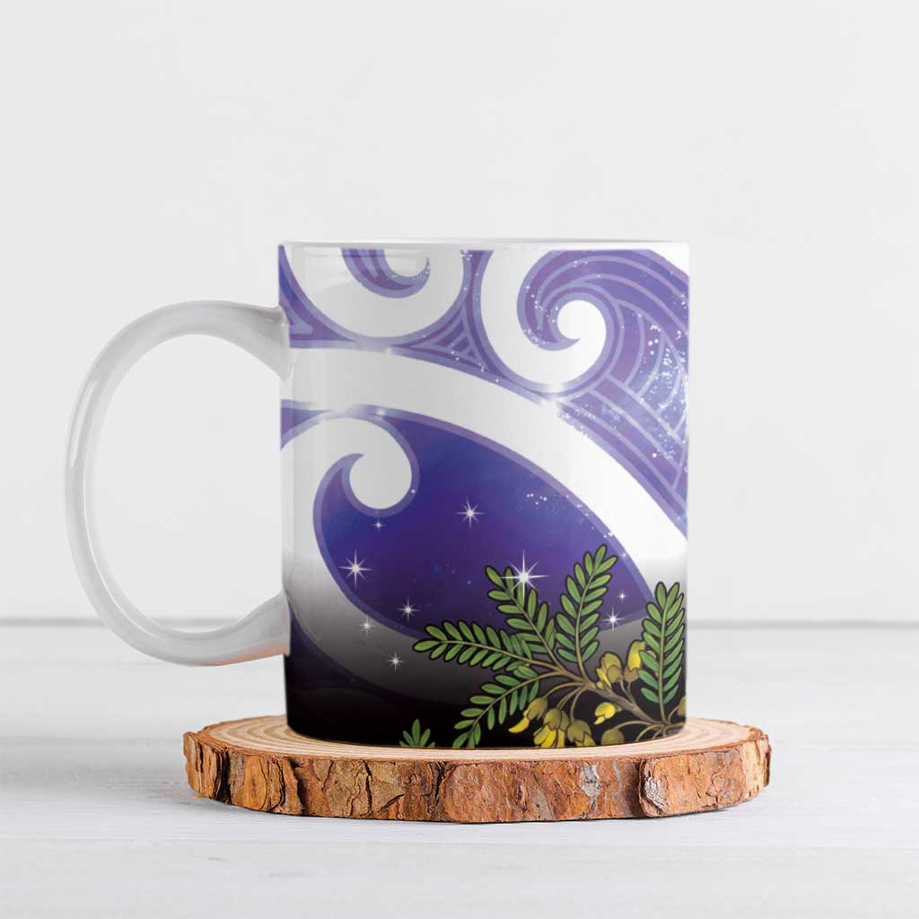 Kekeru New Zealand Matariki Ceramic Mug Kukupa Kowhai Maori New Year Purple Version LT14 Purple - Polynesian Pride