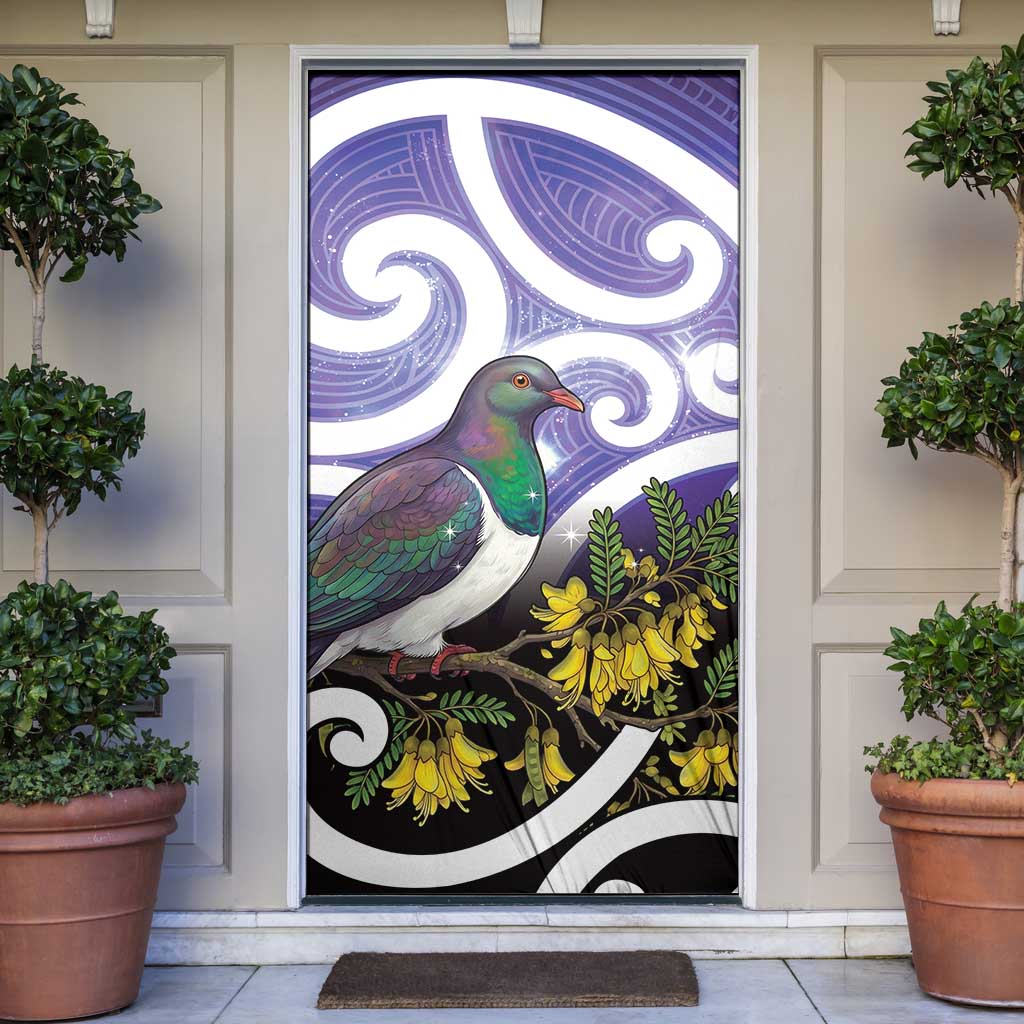 Kekeru New Zealand Matariki Door Cover Kukupa Kowhai Maori New Year Purple Version