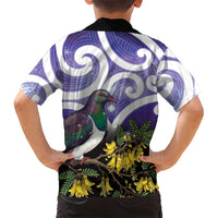 Kekeru New Zealand Matariki Family Matching Summer Maxi Dress and Hawaiian Shirt Kukupa Kowhai Maori New Year Purple Version LT14 - Polynesian Pride