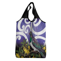 Kekeru New Zealand Matariki Grocery Bag Kukupa Kowhai Maori New Year Purple Version LT14 - Polynesian Pride
