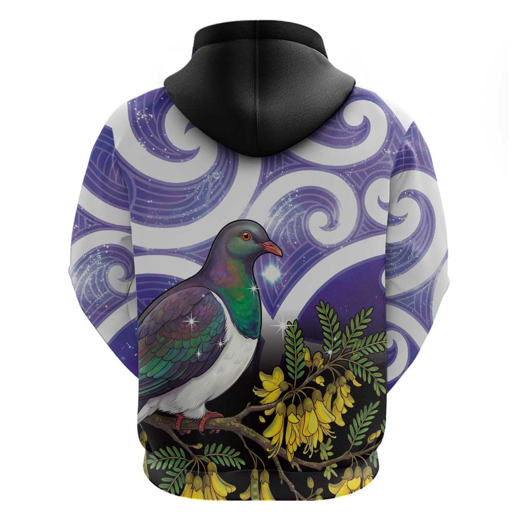 Kekeru New Zealand Matariki Hoodie Kukupa Kowhai Maori New Year Purple Version LT14 - Polynesian Pride