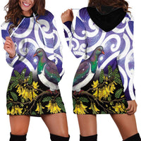 Kekeru New Zealand Matariki Hoodie Dress Kukupa Kowhai Maori New Year Purple Version LT14 - Polynesian Pride