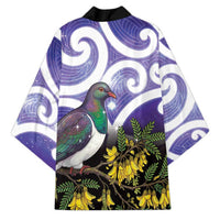 Kekeru New Zealand Matariki Kimono Kukupa Kowhai Maori New Year Purple Version LT14 - Polynesian Pride