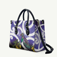 Kekeru New Zealand Matariki Leather Bag Kukupa Kowhai Maori New Year Purple Version LT14 Purple - Polynesian Pride