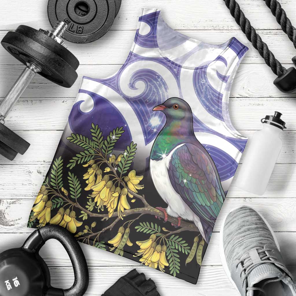 Kekeru New Zealand Matariki Men Tank Top Kukupa Kowhai Maori New Year Purple Version LT14 - Polynesian Pride