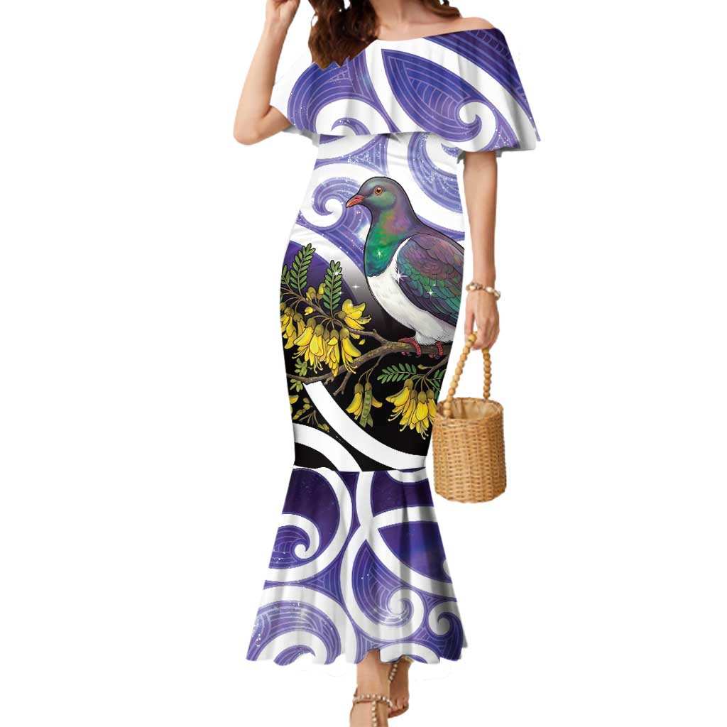 Kekeru New Zealand Matariki Mermaid Dress Kukupa Kowhai Maori New Year Purple Version