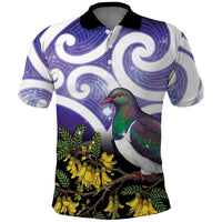 Kekeru New Zealand Matariki Polo Shirt Kukupa Kowhai Maori New Year Purple Version LT14 Purple - Polynesian Pride