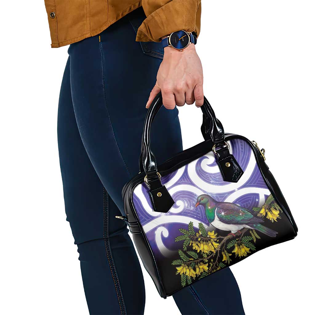 Kekeru New Zealand Matariki Shoulder Handbag Kukupa Kowhai Maori New Year Purple Version LT14 - Polynesian Pride