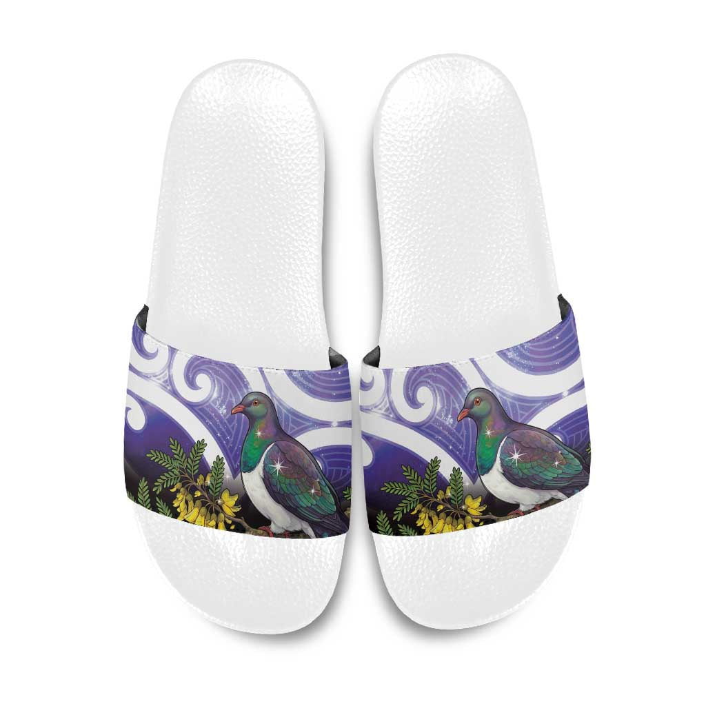 Kekeru New Zealand Matariki Slide Sandals Kukupa Kowhai Maori New Year Purple Version LT14 Purple - Polynesian Pride