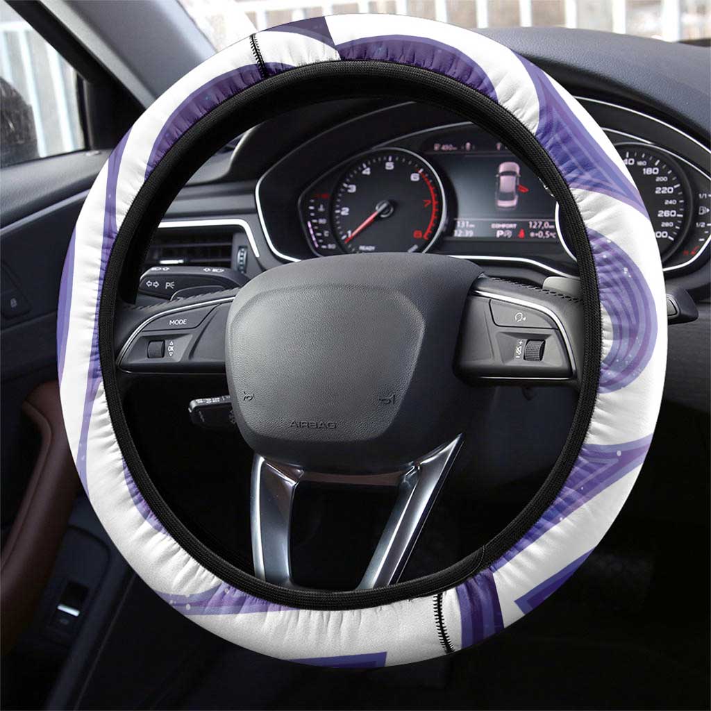 Kekeru New Zealand Matariki Steering Wheel Cover Kukupa Kowhai Maori New Year Purple Version LT14 - Polynesian Pride