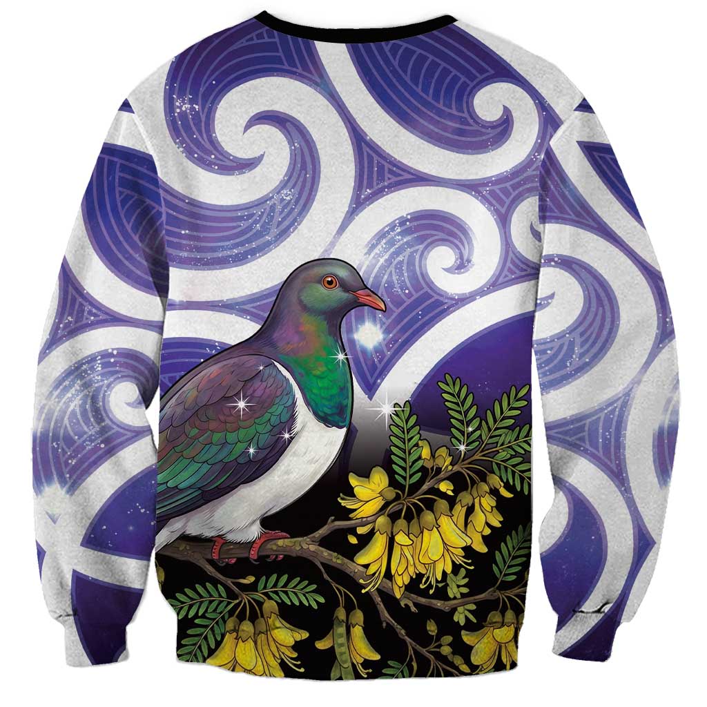 Kekeru New Zealand Matariki Sweatshirt Kukupa Kowhai Maori New Year Purple Version LT14 - Polynesian Pride