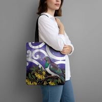 Kekeru New Zealand Matariki Tote Bag Kukupa Kowhai Maori New Year Purple Version LT14 - Polynesian Pride