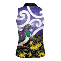 Kekeru New Zealand Matariki Women Sleeveless Polo Shirt Kukupa Kowhai Maori New Year Purple Version LT14 - Polynesian Pride