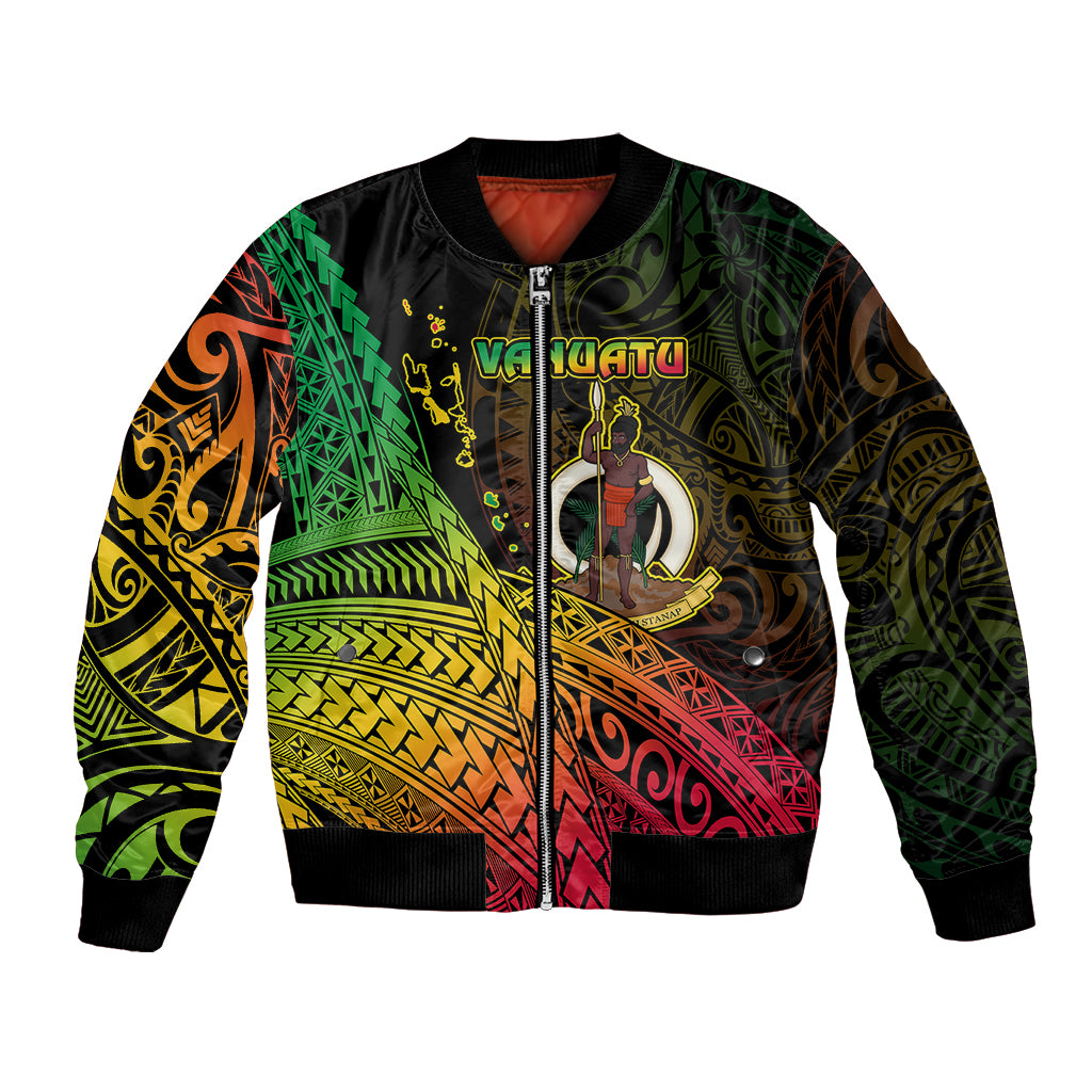 Polynesian Pride Vanuatu Bomber Jacket Proud To Be A Ni-Van LT14 Unisex Black - Polynesian Pride
