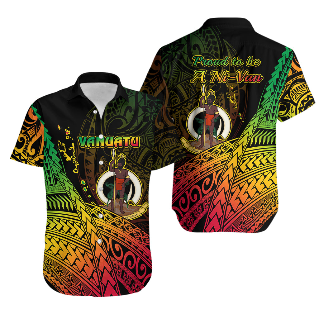 Matching Outfits For Couples Vanuatu Combo Puletasi Dress And Hawaii Shirt Proud To Be A Ni-Van LT14 No Dress Black - Polynesian Pride
