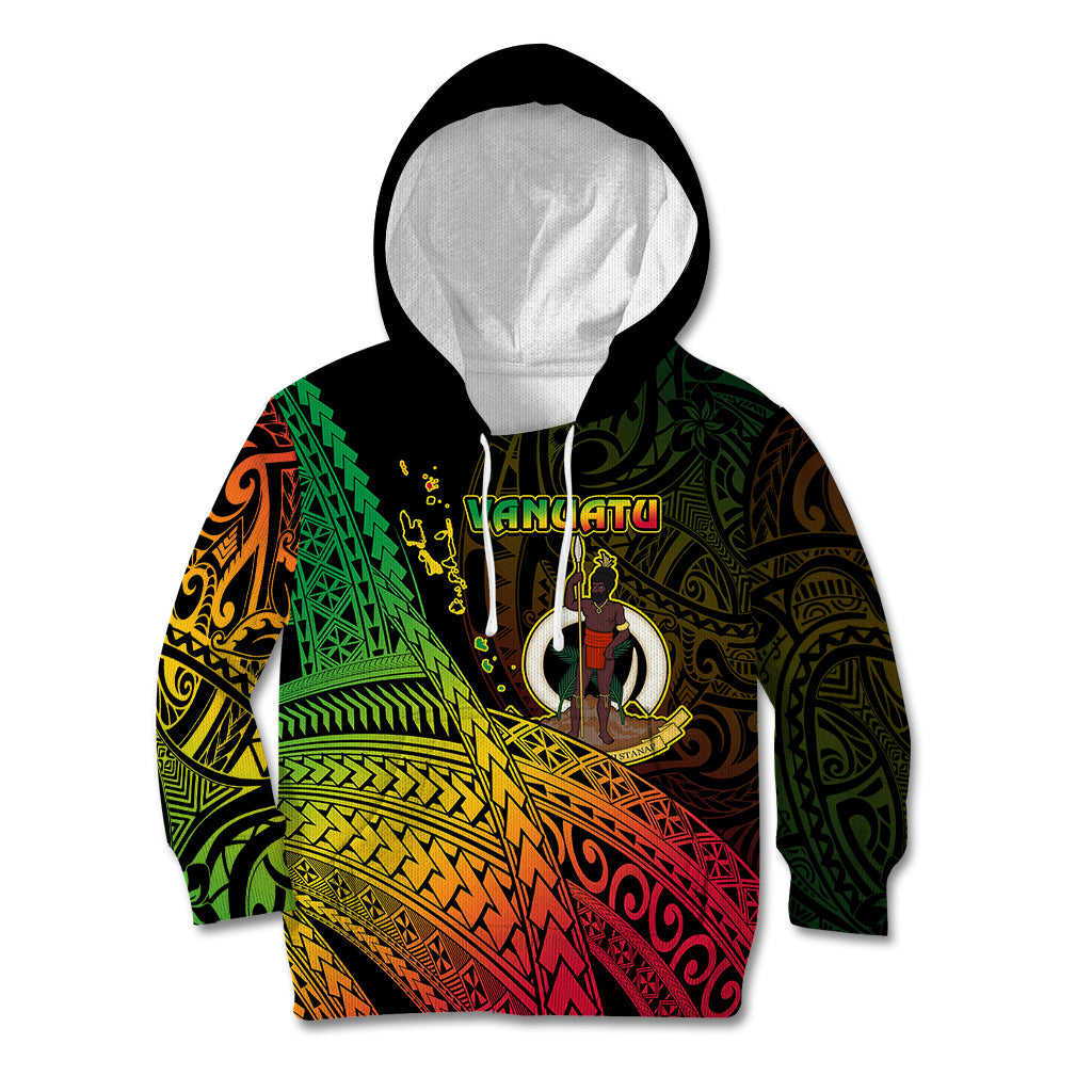 Personalised Vanuatu Kid Hoodie Proud To Be A Ni-Van LT14 Hoodie Black - Polynesian Pride
