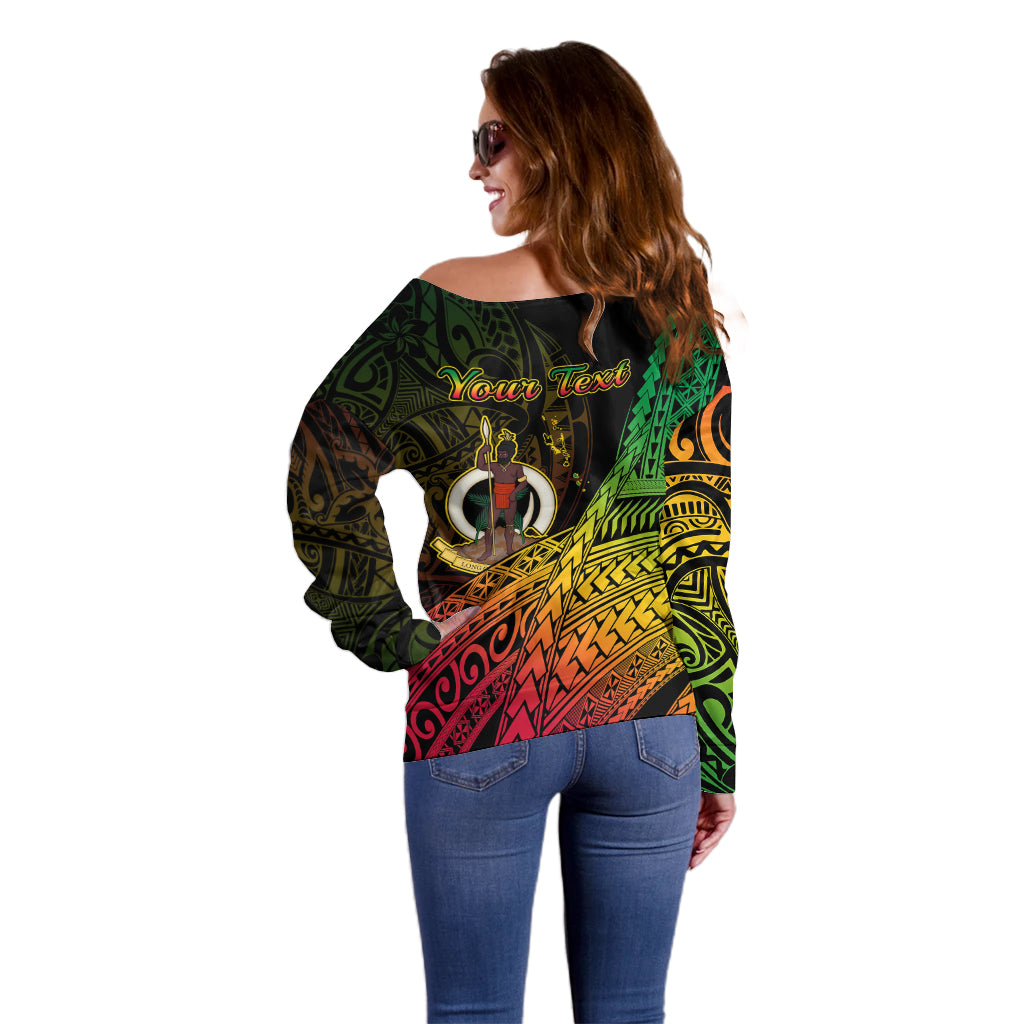 Personalised Vanuatu Off Shoulder Sweater Proud To Be A Ni-Van LT14 - Polynesian Pride