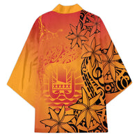 French Polynesia Manta Ray Tattoo Kimono Tahiti Hahalua Tiare Maori Gradient Style