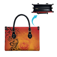 French Polynesia Manta Ray Tattoo Leather Bag Tahiti Hahalua Tiare Maori Gradient Style LT14 - Polynesian Pride