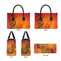 French Polynesia Manta Ray Tattoo Leather Bag Tahiti Hahalua Tiare Maori Gradient Style LT14 - Polynesian Pride