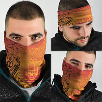 French Polynesia Manta Ray Tattoo Neck Gaiter Tahiti Hahalua Tiare Maori Gradient Style