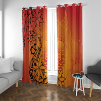 French Polynesia Manta Ray Tattoo Window Curtain Tahiti Hahalua Tiare Maori Gradient Style