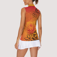 French Polynesia Manta Ray Tattoo Women Sleeveless Polo Shirt Tahiti Hahalua Tiare Maori Gradient Style LT14 - Polynesian Pride