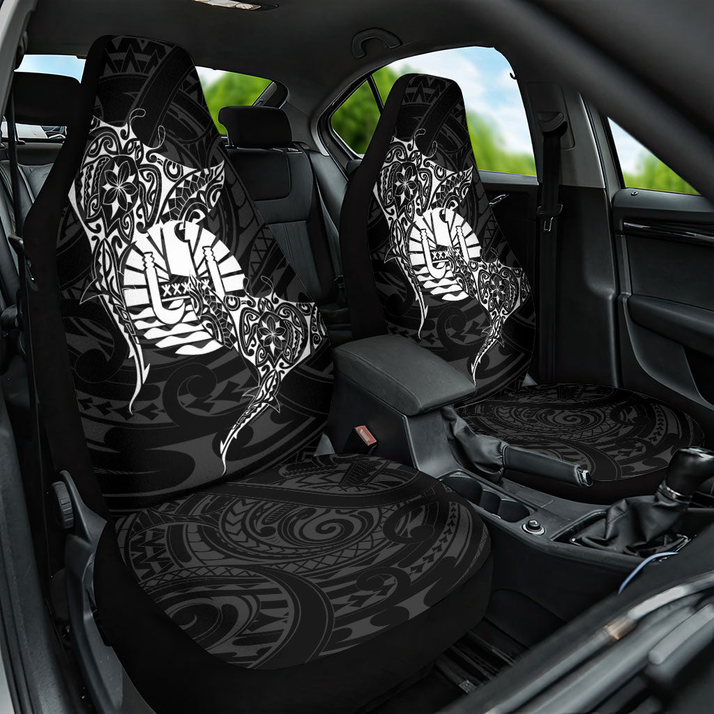 French Polynesia Manta Ray Tattoo Car Seat Cover Tahiti Hahalua Turtle Shark Black Color LT14 One Size Black - Polynesian Pride