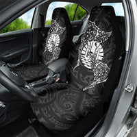 French Polynesia Manta Ray Tattoo Car Seat Cover Tahiti Hahalua Turtle Shark Black Color LT14 - Polynesian Pride