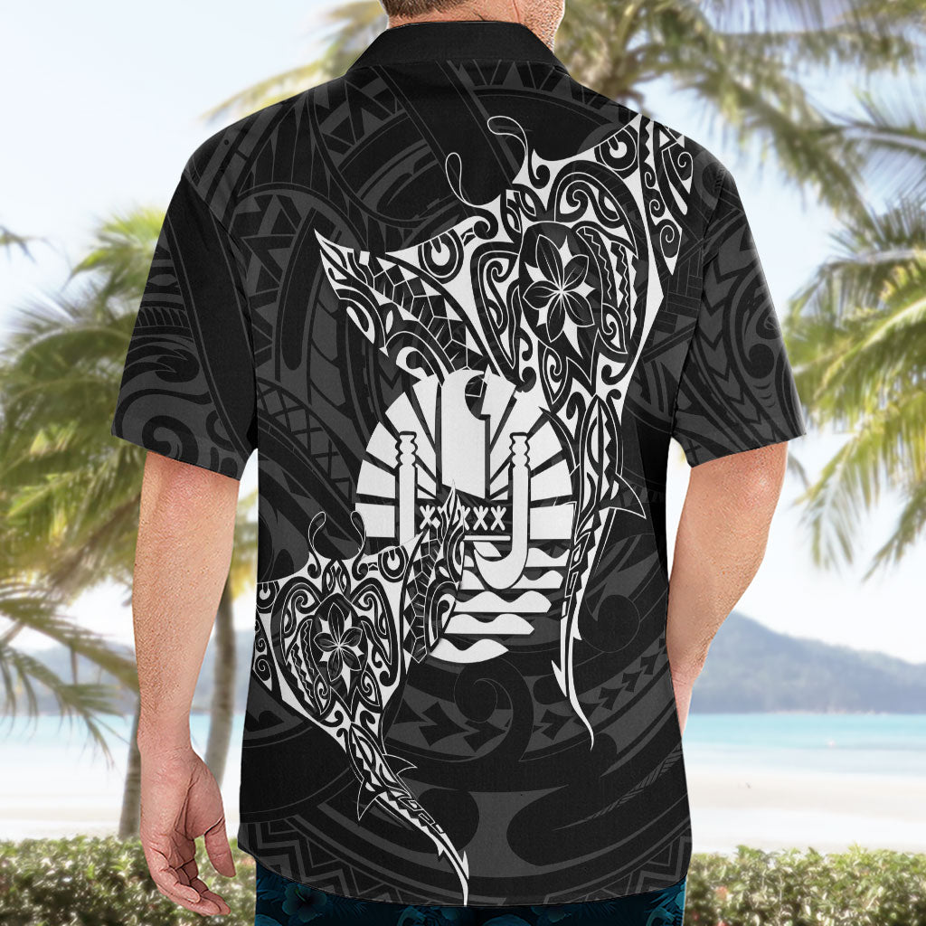French Polynesia Manta Ray Tattoo Hawaiian Shirt Tahiti Hahalua Turtle Shark Black Color LT14 - Polynesian Pride