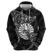 French Polynesia Manta Ray Tattoo Hoodie Tahiti Hahalua Turtle Shark Black Color LT14 - Polynesian Pride