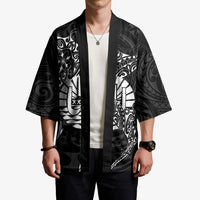 French Polynesia Manta Ray Tattoo Kimono Tahiti Hahalua Turtle Shark Black Color