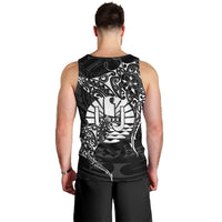 French Polynesia Manta Ray Tattoo Men Tank Top Tahiti Hahalua Turtle Shark Black Color