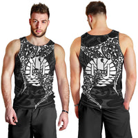 French Polynesia Manta Ray Tattoo Men Tank Top Tahiti Hahalua Turtle Shark Black Color